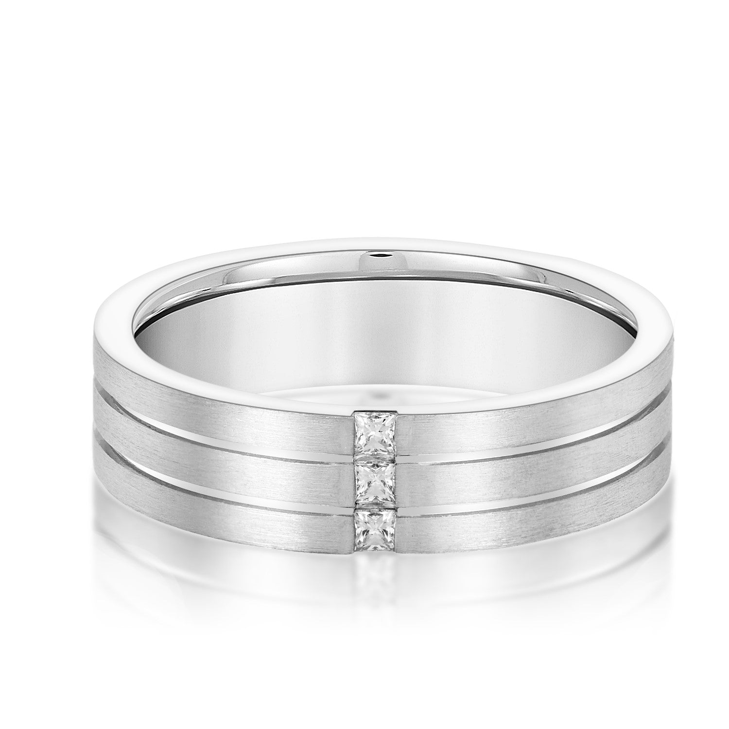6 Millimeter Heavy Weight Men's Diamond Band Ring with 1/10 Carat Total Weight SI1-SI2 G-H Diamonds