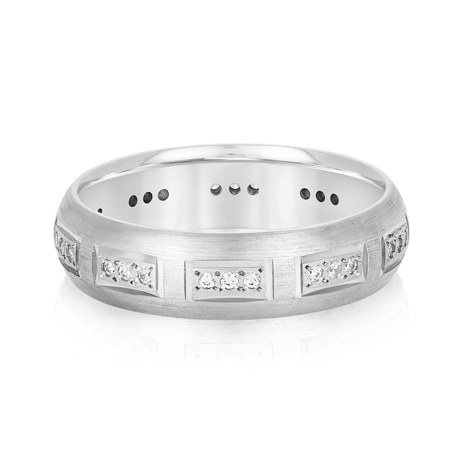 6 Millimeter Heavy Weight Men's Diamond Band Ring with 2.4 Carat Total Weight SI1-SI2 G-H Diamonds