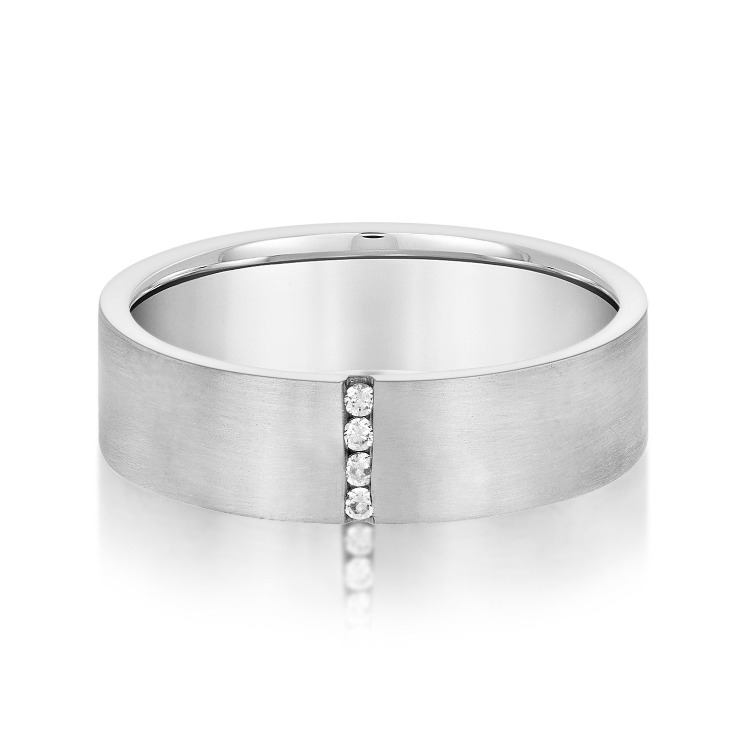 Heavyweight Men's Diamond Band Ring with 0.04 Carat Total Weight SI1-SI2 G-H Diamonds