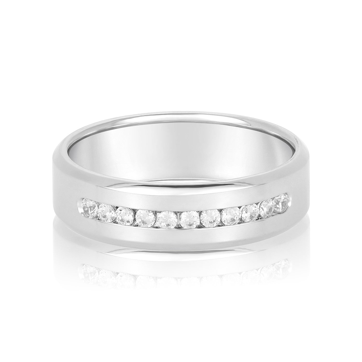 Men's 6mm Heavy Weight Diamond Band Ring with 1/3 Carat Total Weight SI1-SI2 G-H Diamonds