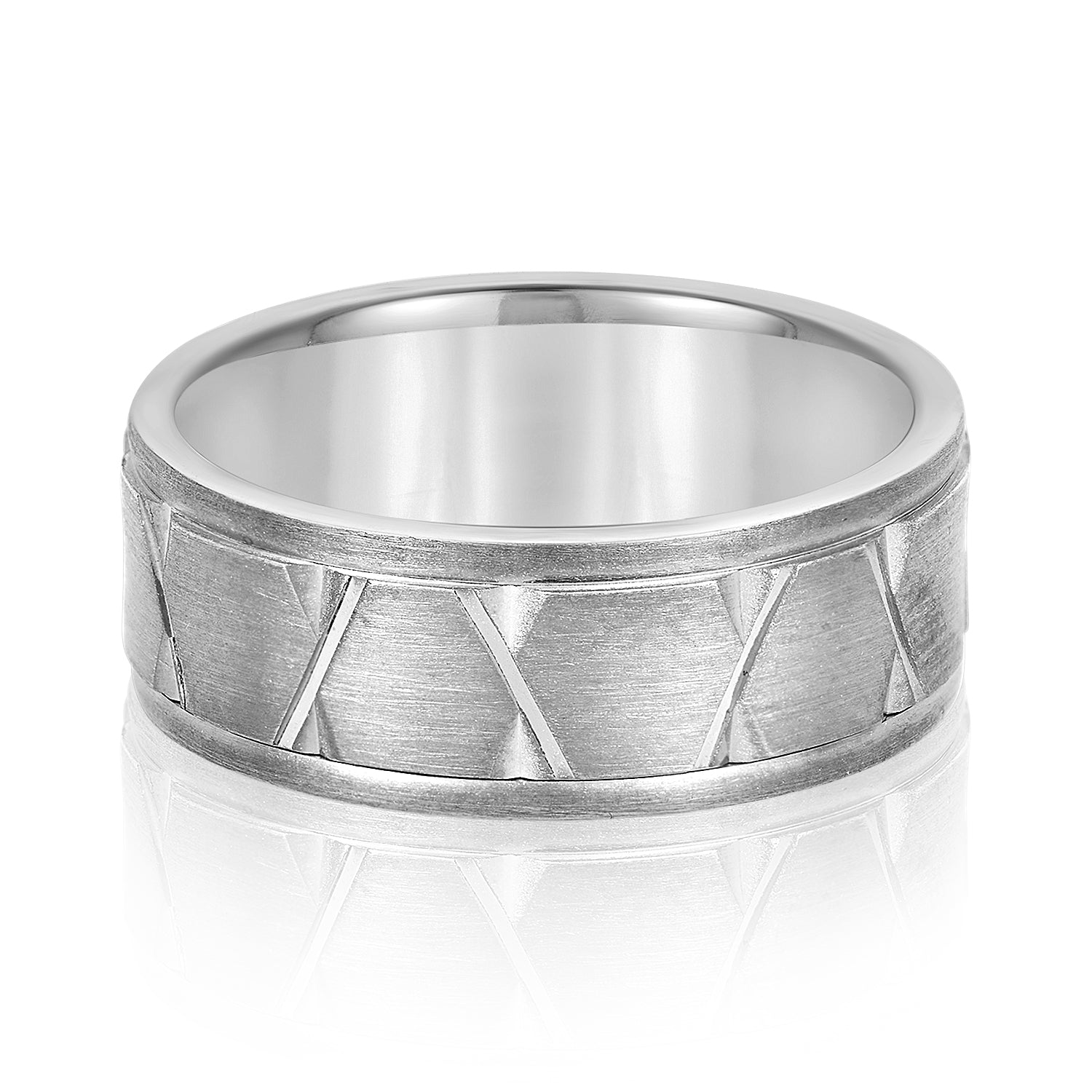 Heavyweight 8 Millimeter Solid Men's Wedding Band Ring in Polished Finish