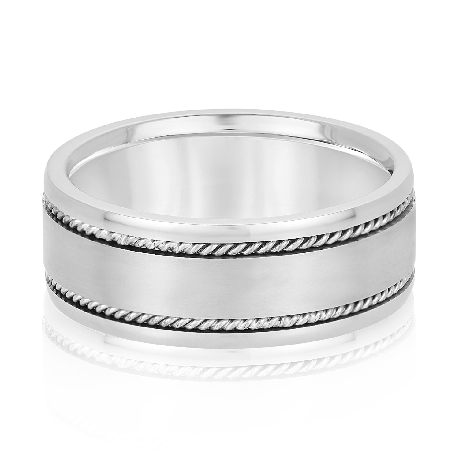 Heavyweight 8 Millimeter Solid Men's Wedding Band Ring in Polished Finish
