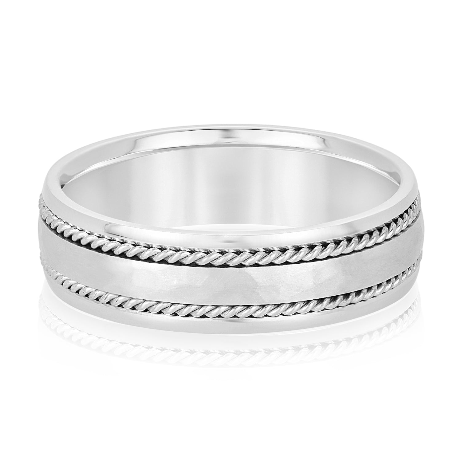 Heavyweight 6 Millimeter Solid Men's Wedding Band Ring in Polished Finish