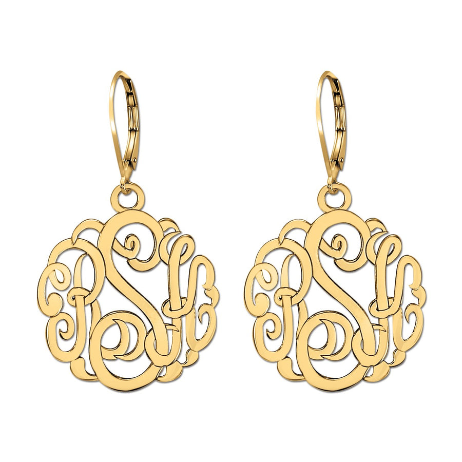 25MM MONOGRAM LEVER BACK EARRING - Image 5