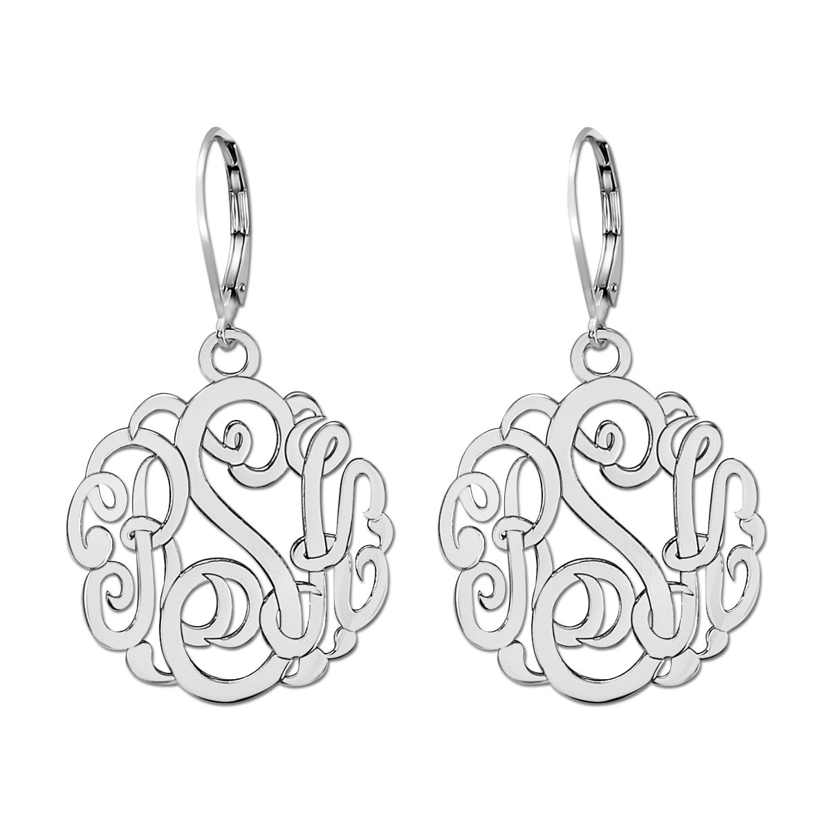 25MM MONOGRAM LEVER BACK EARRING - Image 2