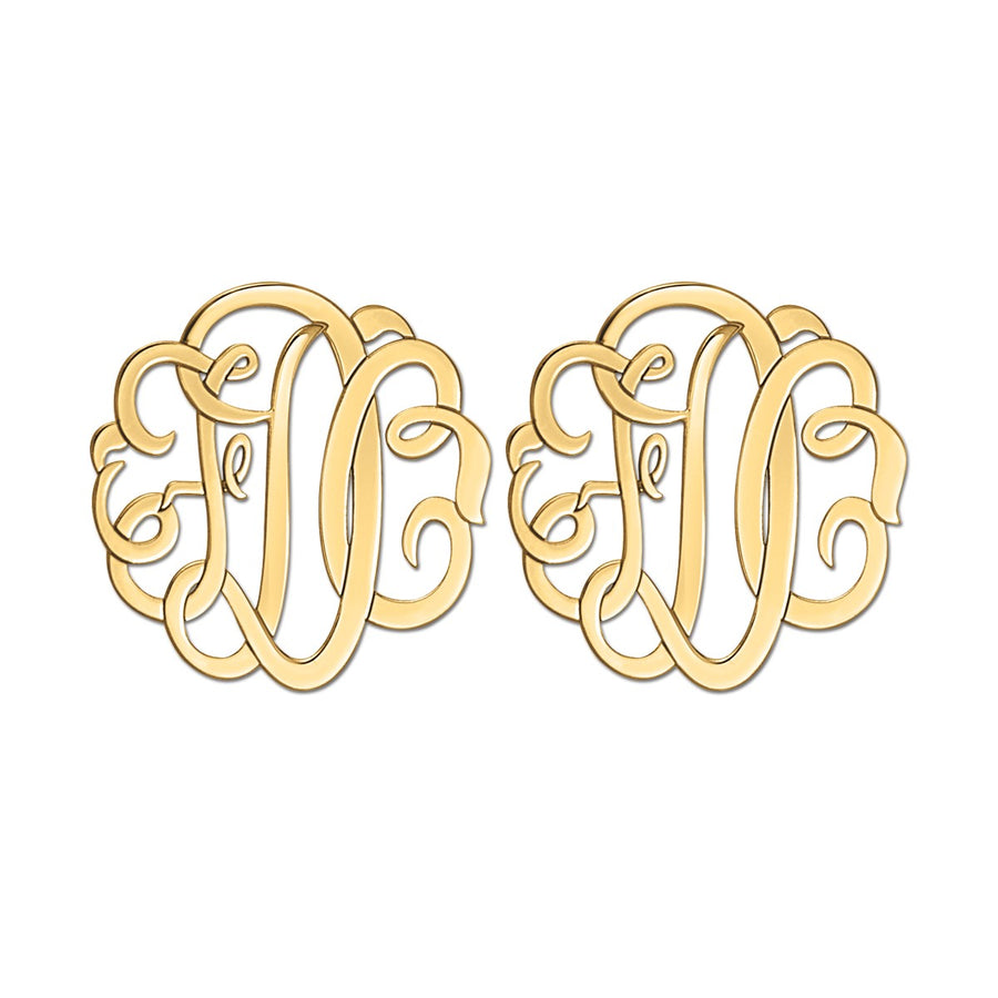 20MM MONOGRAM POST & CLUTCH EARRING - Image 4
