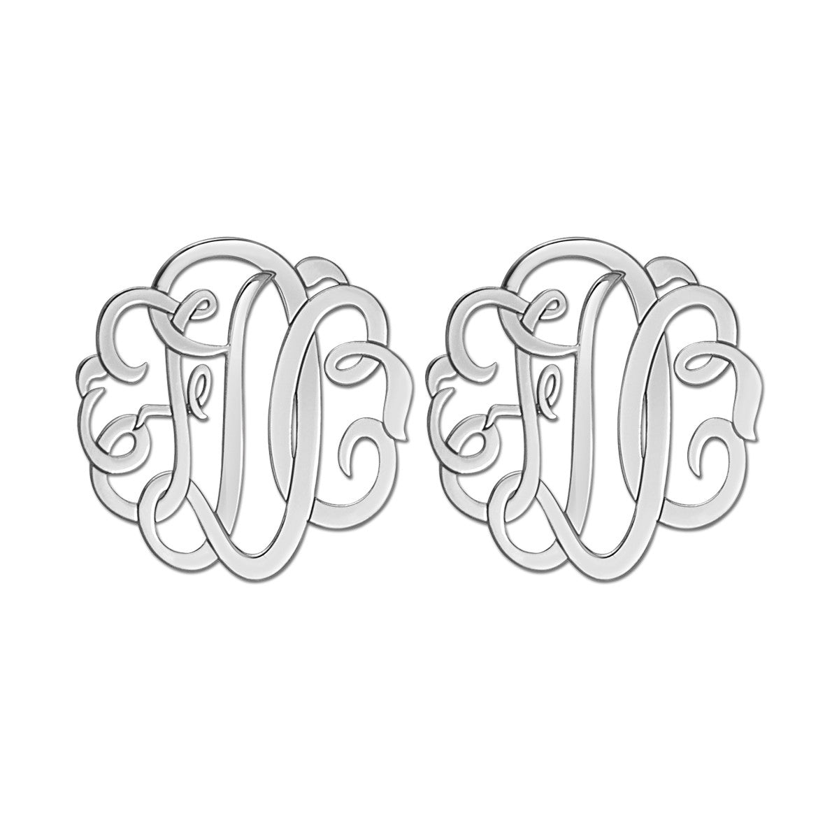20MM MONOGRAM POST & CLUTCH EARRING - Image 2