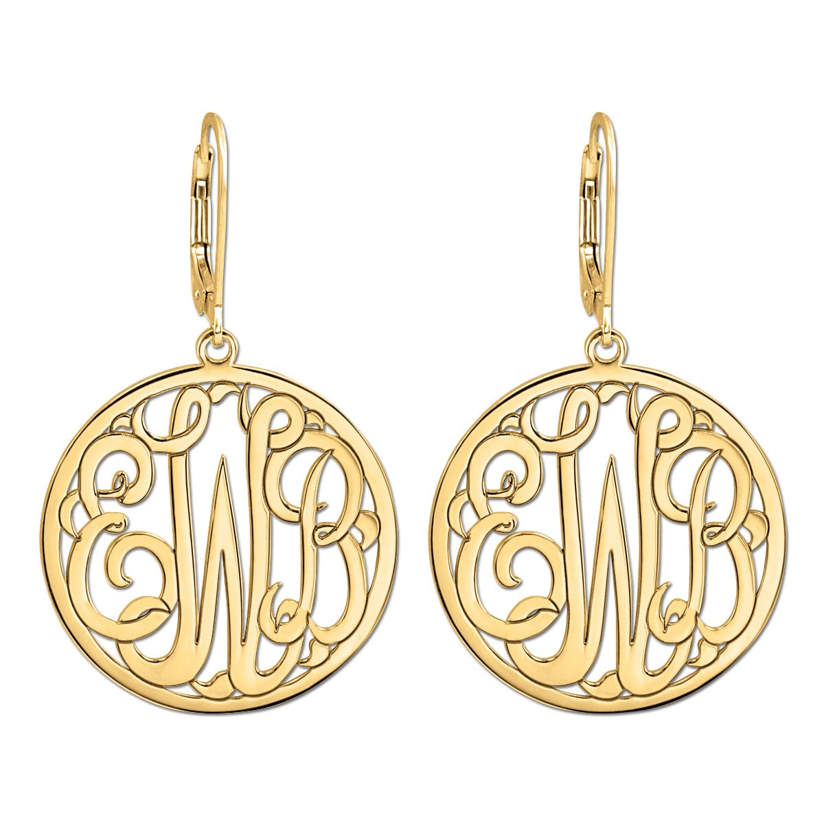 25MM MONOGRAM LEVER BACK EARRING - Image 3