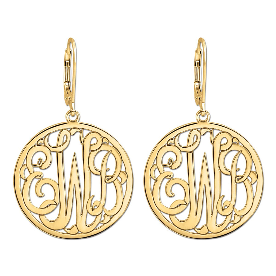 25MM MONOGRAM LEVER BACK EARRING - Image 3