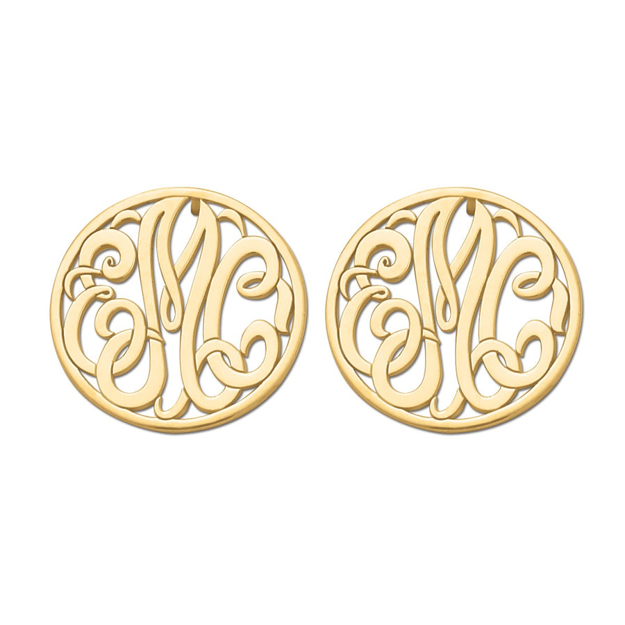20MM MONOGRAM POST & CLUTCH EARRING - Image 4