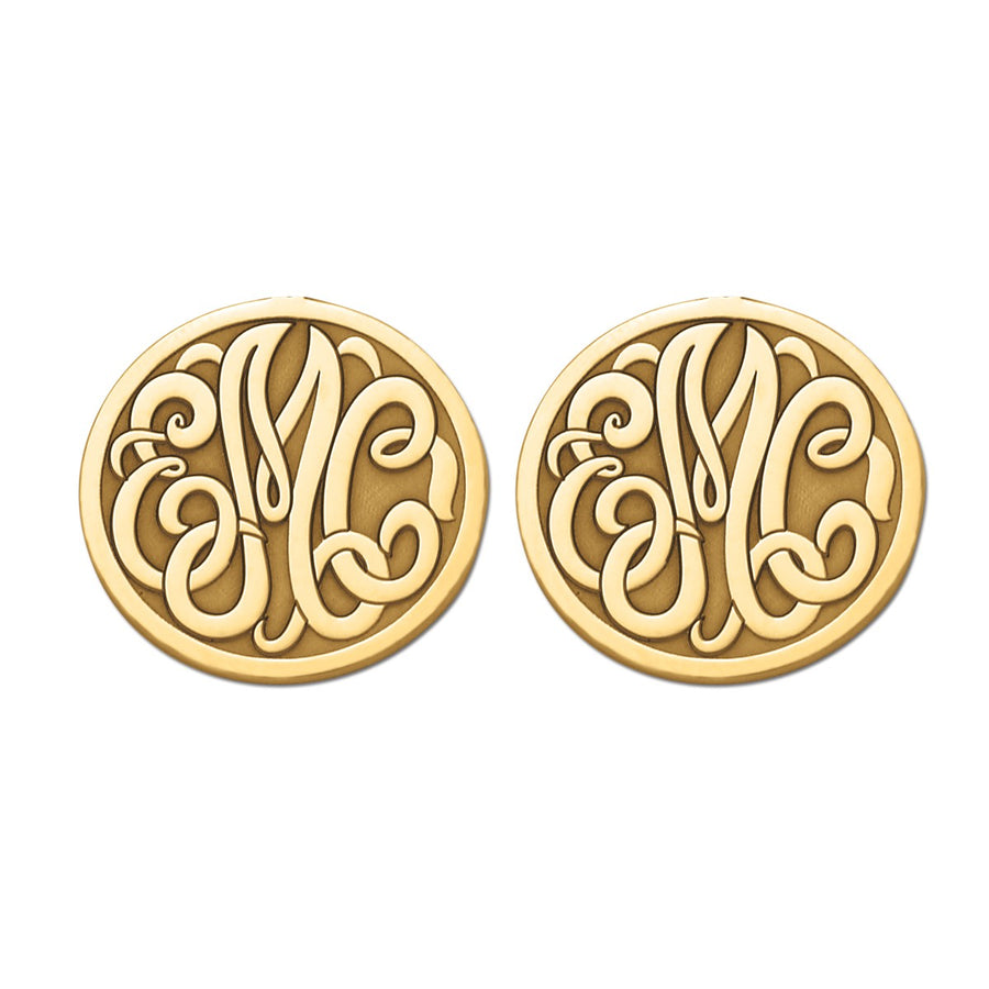 20MM MONOGRAM CLUTCH & POST EARRING - Image 4