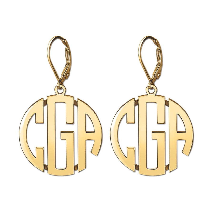 25MM LEVER BACK MONOGRAM EARRING - Image 4