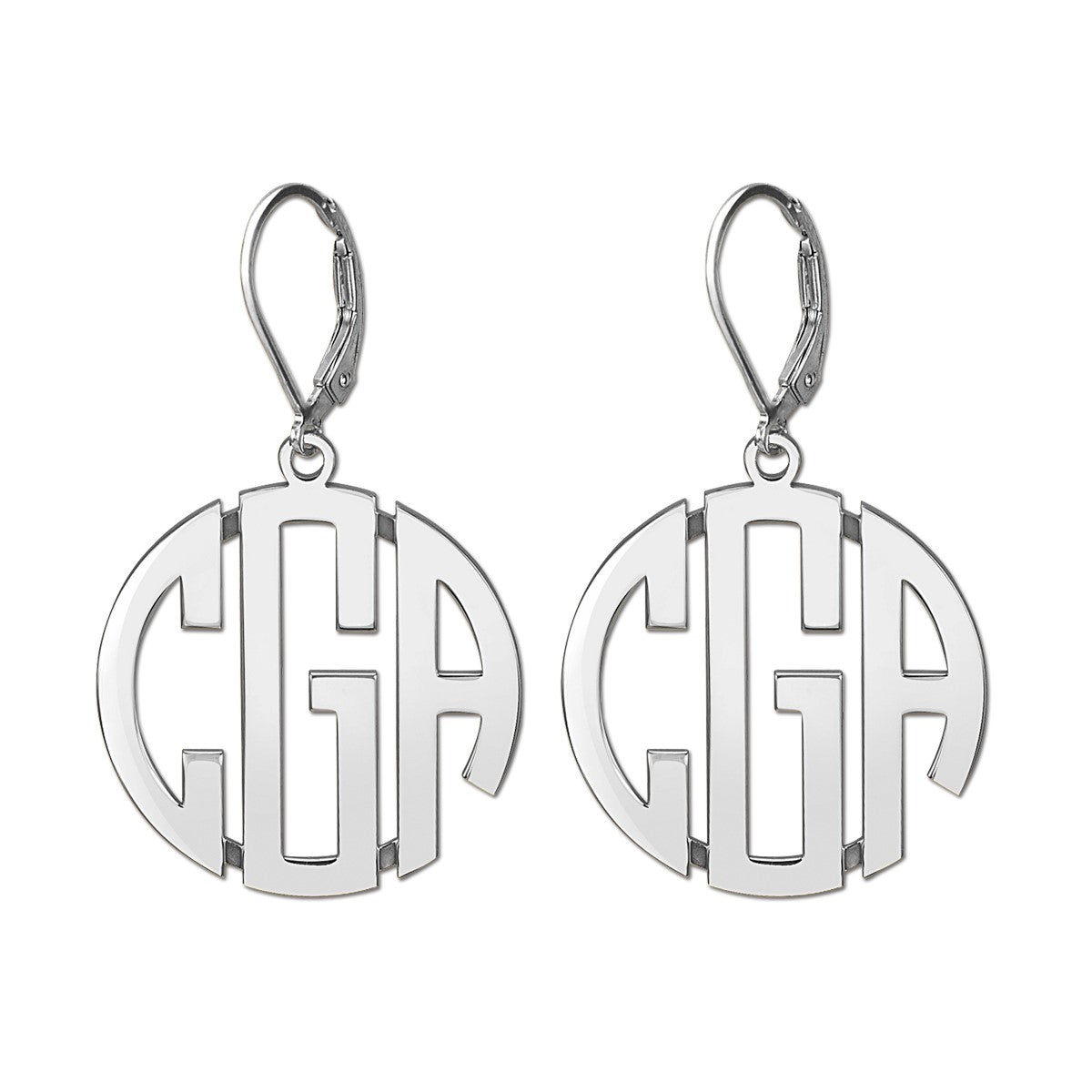 25MM LEVER BACK MONOGRAM EARRING - Image 2