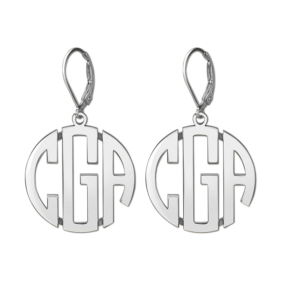 25MM LEVER BACK MONOGRAM EARRING - Image 2