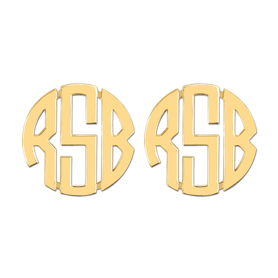 20mm POST & CLUTCH MONOGRAM EARRING - Image 4