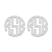 20mm POST & CLUTCH MONOGRAM EARRING - Image 2
