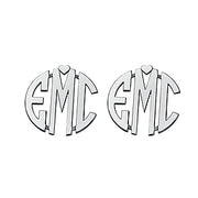 20mm POST & CLUTCH MONOGRAM EARRING - Image 3