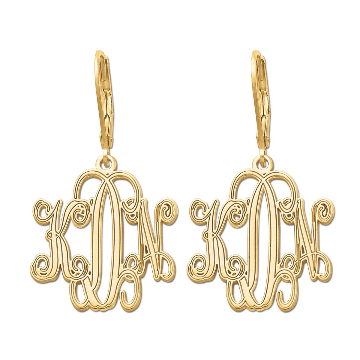 25MM LEVER BACK MONOGRAM EARRING - Image 3