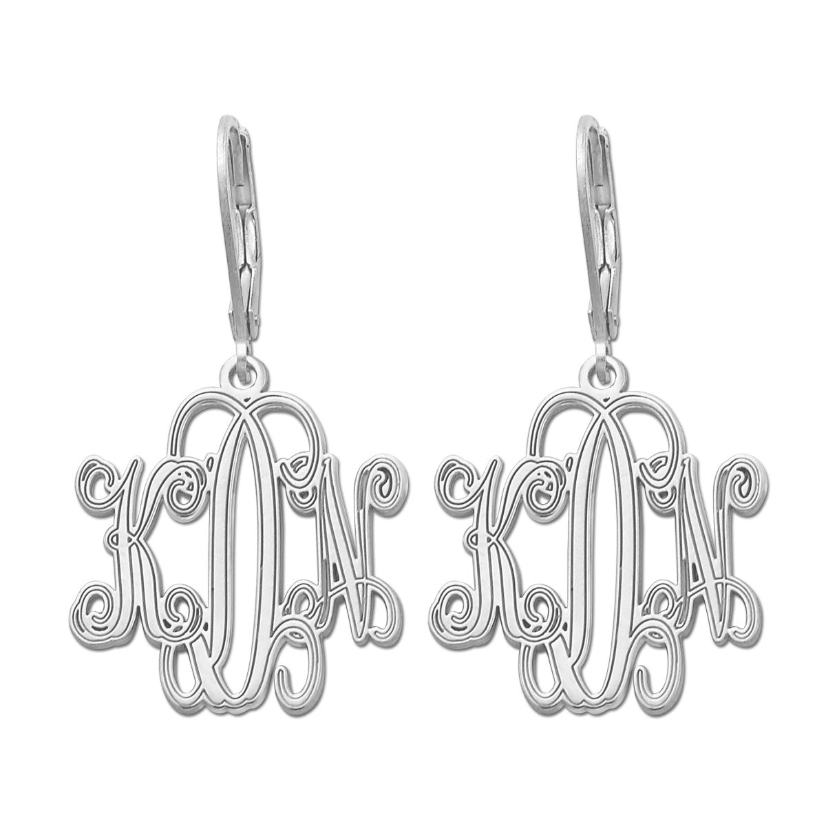 25MM LEVER BACK MONOGRAM EARRING - Image 2