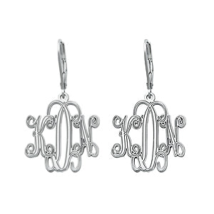 25MM LEVER BACK MONOGRAM EARRING - Image 4