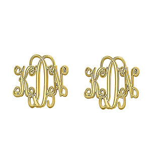 20MM POST & CLUTCH MONOGRAM EARRING - Image 2
