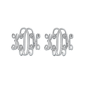 20MM POST & CLUTCH MONOGRAM EARRING - Image 3