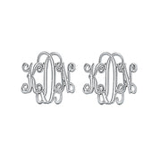 20MM POST & CLUTCH MONOGRAM EARRING - Image 3