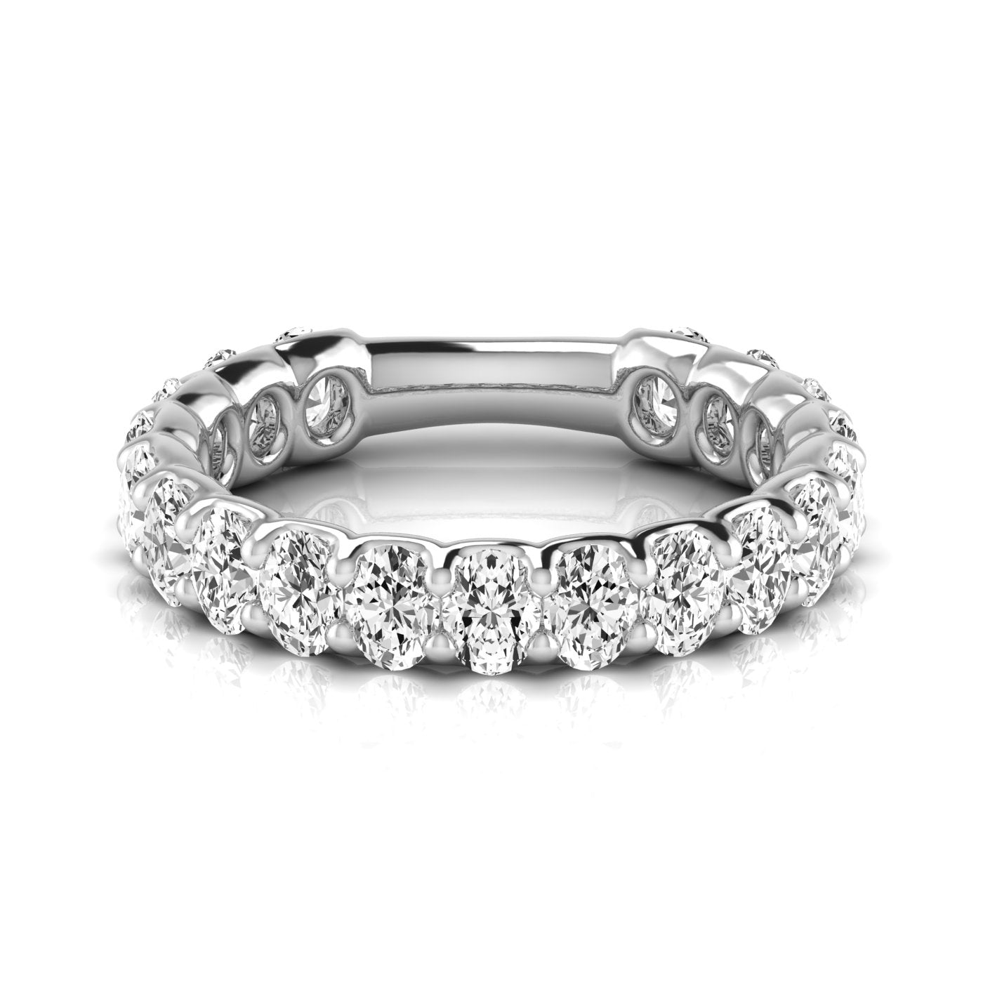 Three-Quarter Carat Total Weight Oval Diamond Wedding Band in G-H SI1-SI2 Quality
