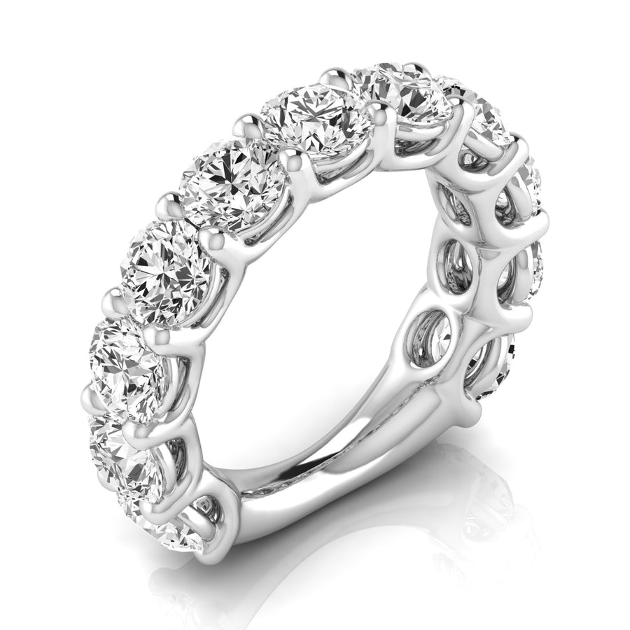Three Quarter Spread Round Diamond Wedding Band with 5.5 Carat Total Weight, SI1-SI2 G-H Quality