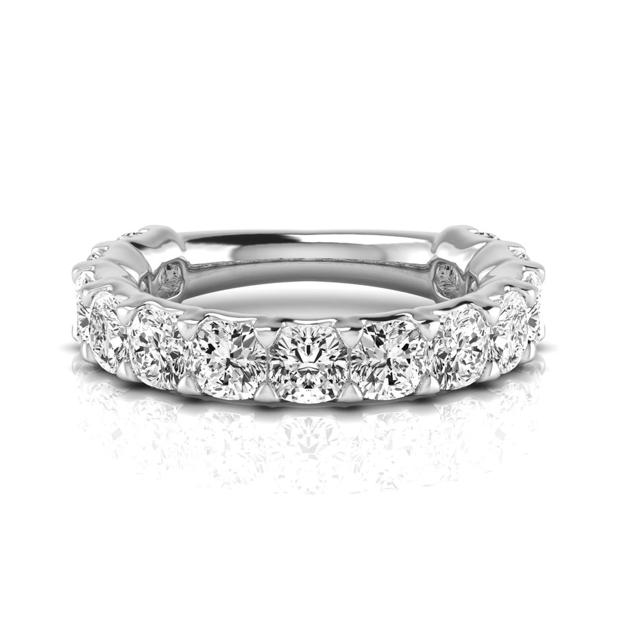 Three-Quarter Spread Cushion Diamond Wedding Band with 4.29 Carat Total Weight, SI1-SI2 G-H Diamonds