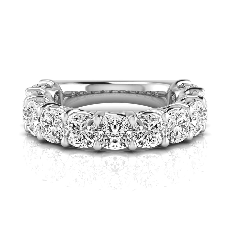Three-Quarter Spread Cushion Diamond Wedding Band with 5.5 Carat Total Weight, SI1-SI2 G-H Diamonds