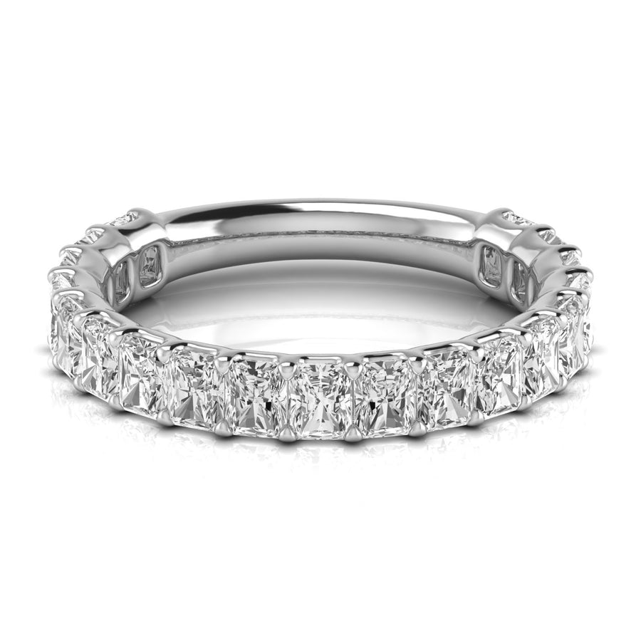 Three-Quarter Carat Total Weight Radiant Diamond Wedding Band in White Gold