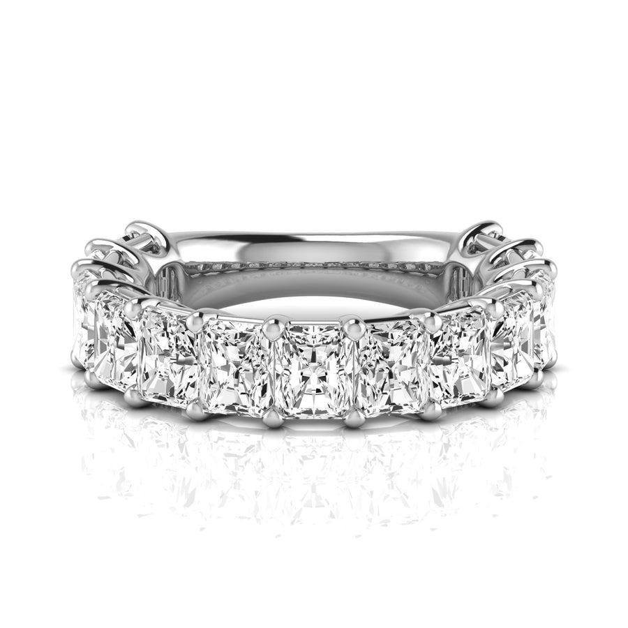 Three-Quarter Carat Total Weight Radiant Cut Diamond Wedding Band in White Gold