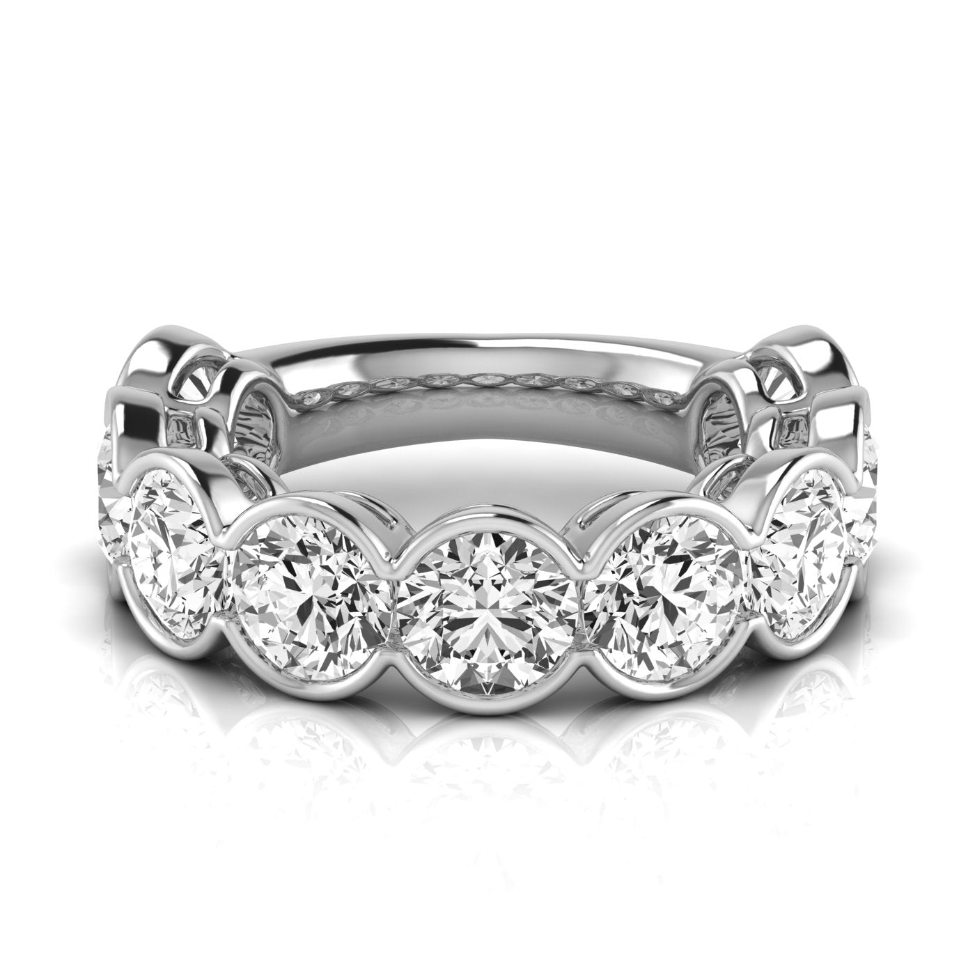 Three-Quarter Carat Round Diamond Wedding Band with 6.75 Total Carat Weight in G-H SI1-SI2 Diamonds