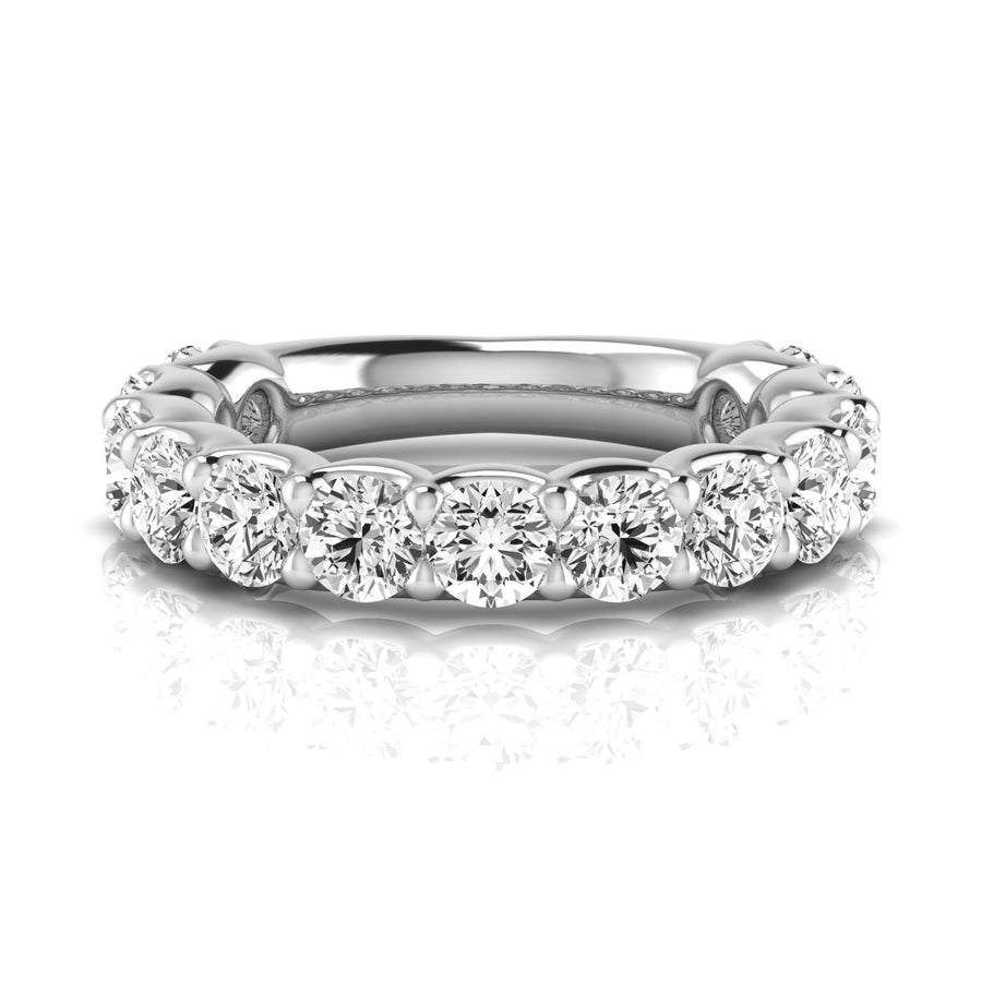 Three-Quarter Carat Round Diamond Wedding Band with 3.25 Carat Total Weight, SI1-SI2 Clarity, G-H...