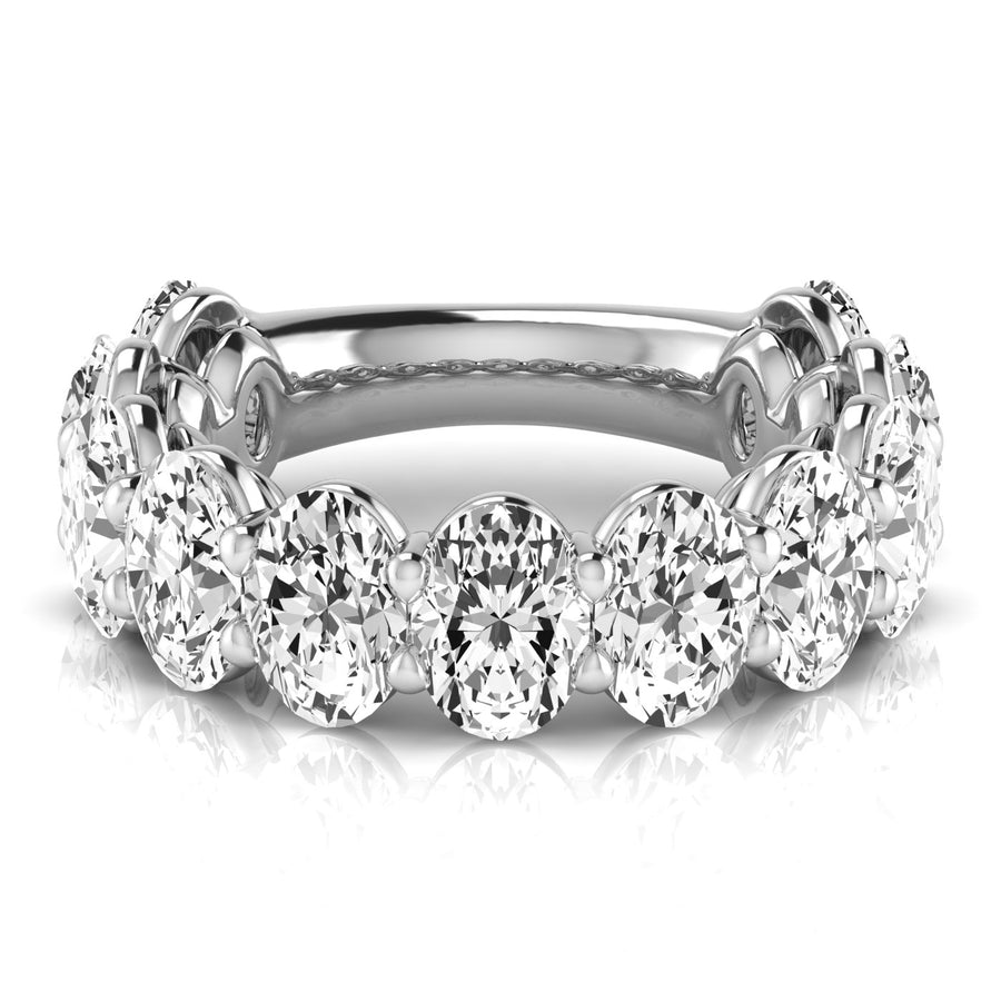 Three-Quarter Spread Oval Diamond Wedding Band with 8.25 Carat Total Weight
